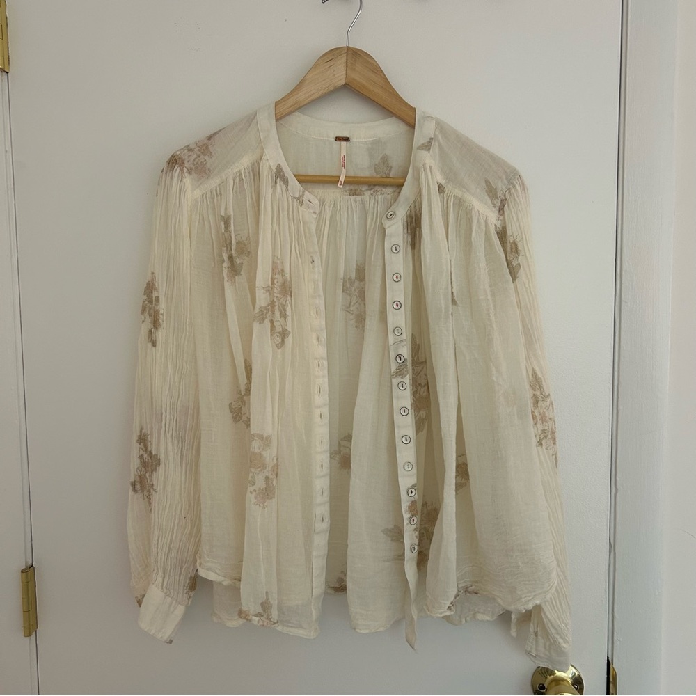 Free People Don’t Look Back Buttondown Floral Blouse